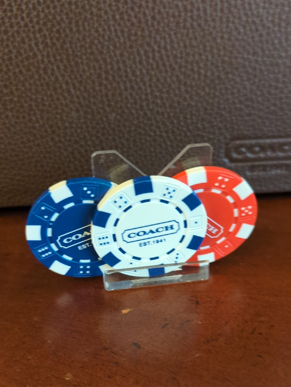 Coach Collectible Poker Chip (Choose ONE - Red, White, Or Blue)